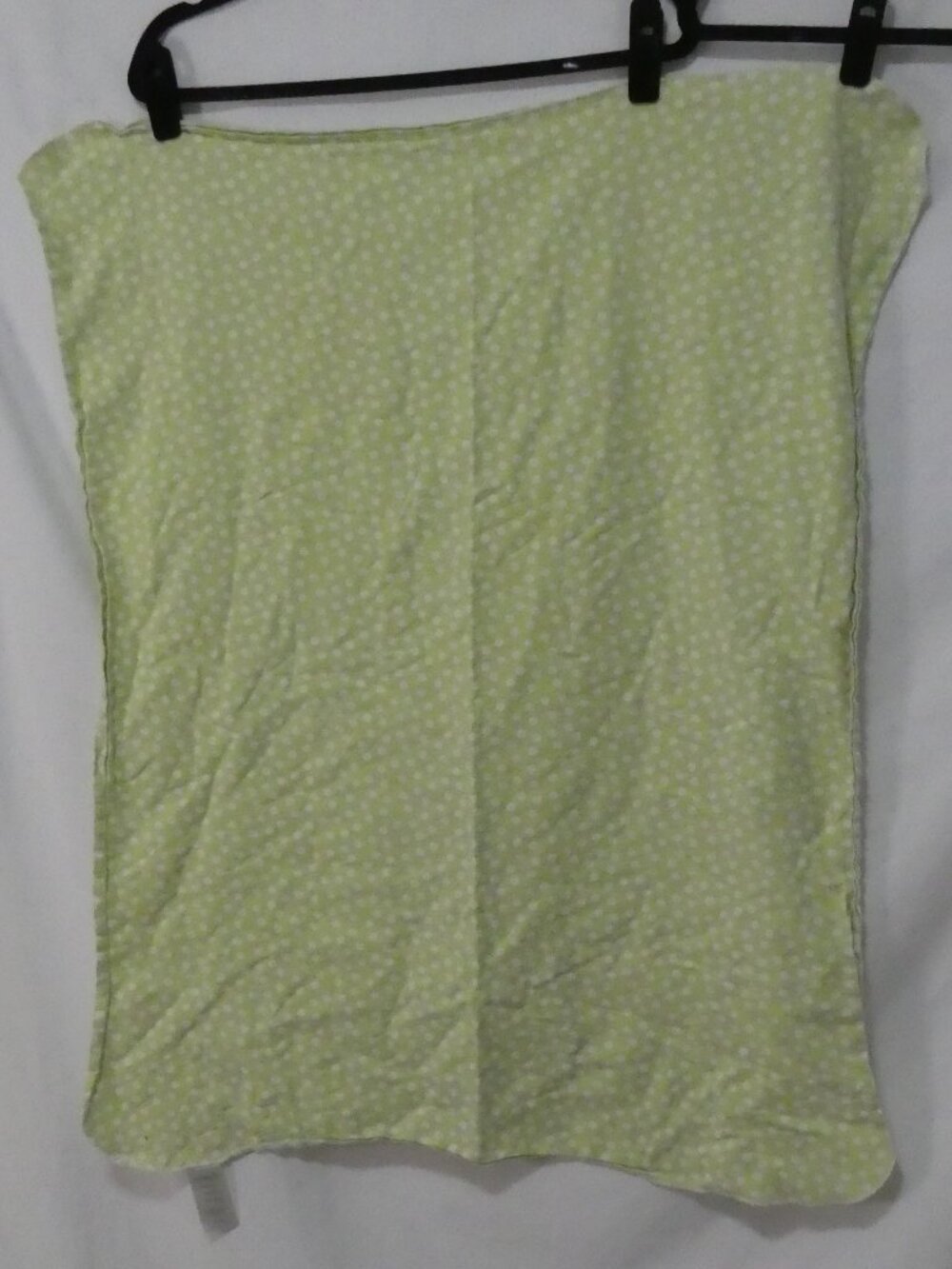 CARTER'S Light Lime Green and White Polka Dot Cotton Flannel Baby Blanket